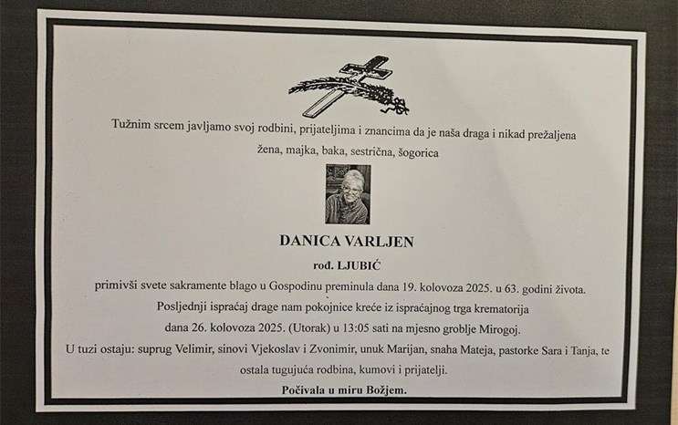 Posljednji pozdrav Danici Varljen